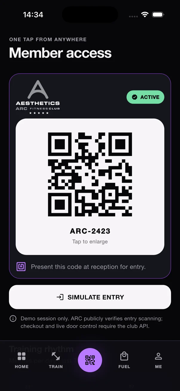 ARC Club App: Mitgliederzugang per QR-Code