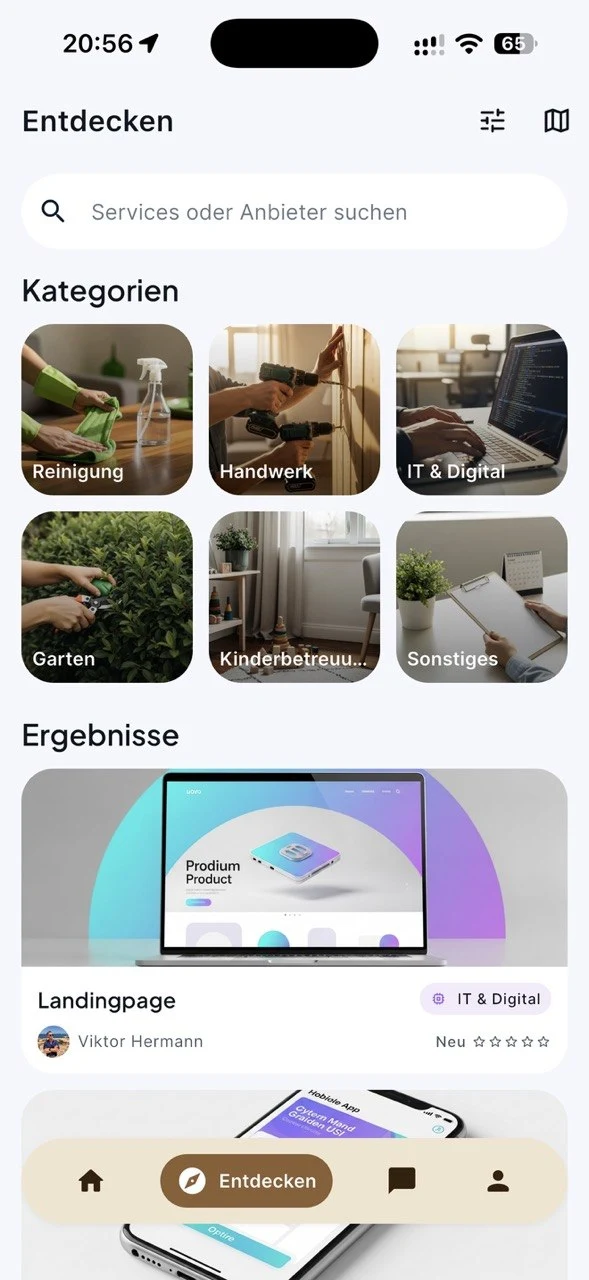 I Do It For You: Dienstleister nach Kategorien entdecken